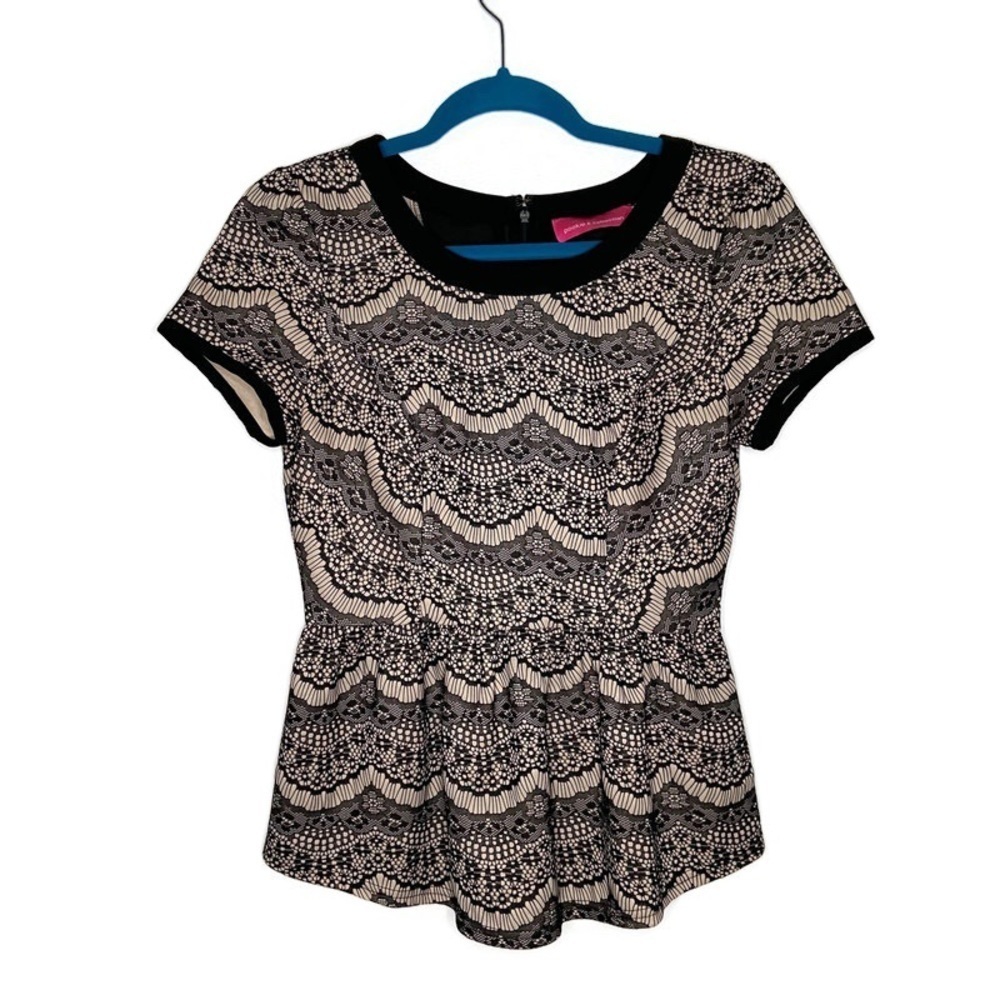 Pookie & Sebastian Stained Glass Peplum Waist Top